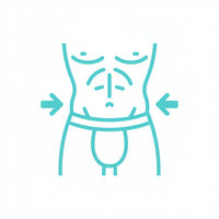 Glad de buik en taille