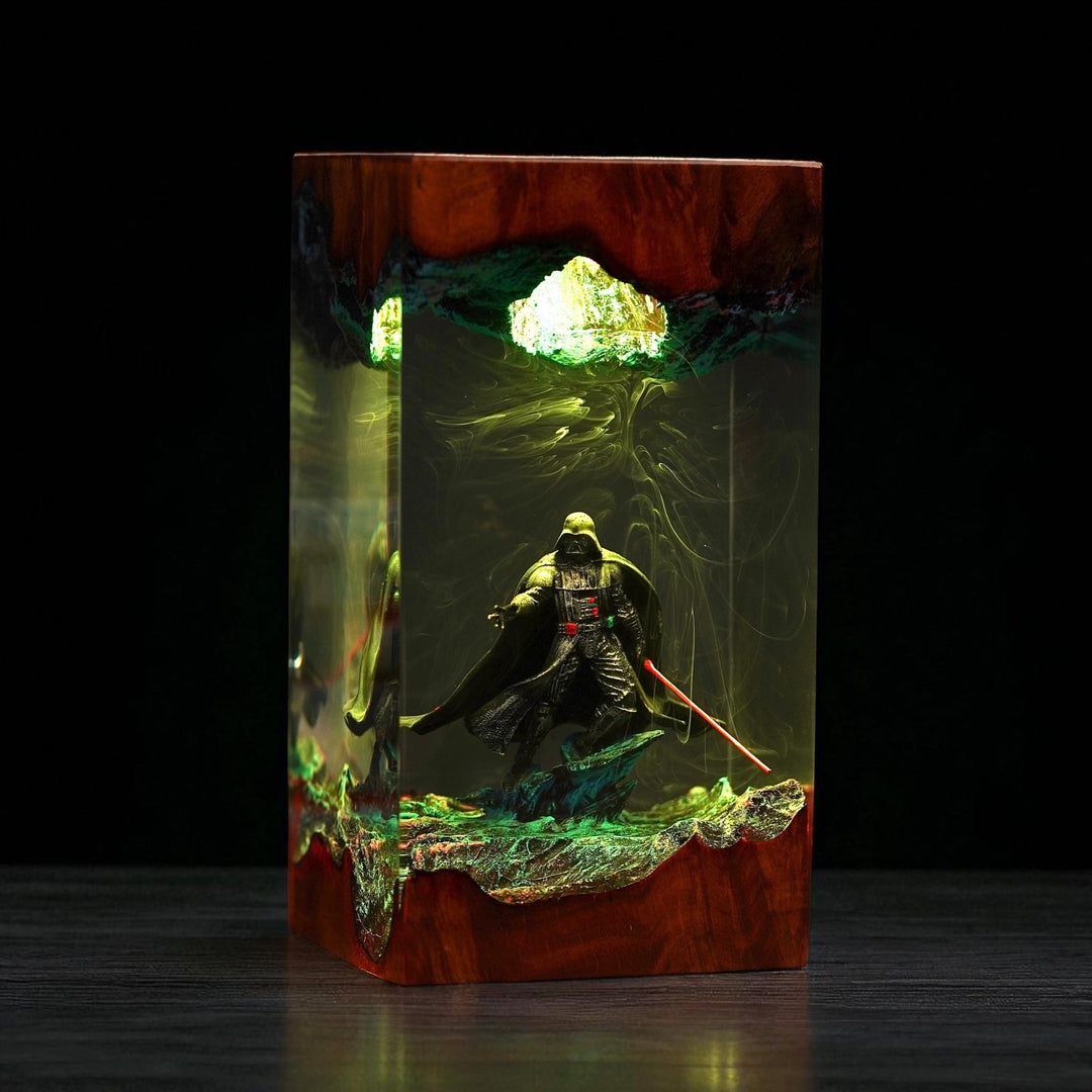 The Mand.al.orian Diorama Resin Lamp | Custom Star Wars Darth Lord Vader Night Light Desk Decor | Unique Christmas &amp;amp; Custom Gift