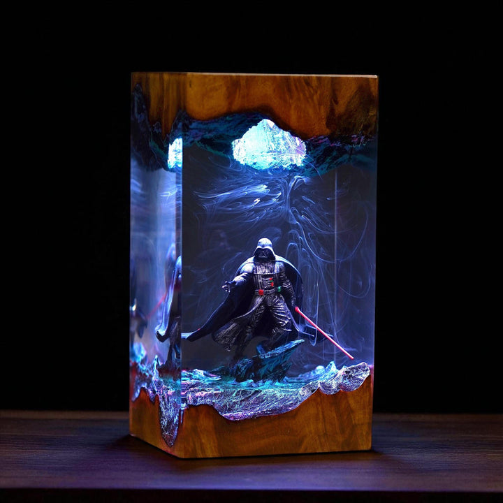 The Mand.al.orian Diorama Resin Lamp | Custom Star Wars Darth Lord Vader Night Light Desk Decor | Unique Christmas &amp;amp; Custom Gift